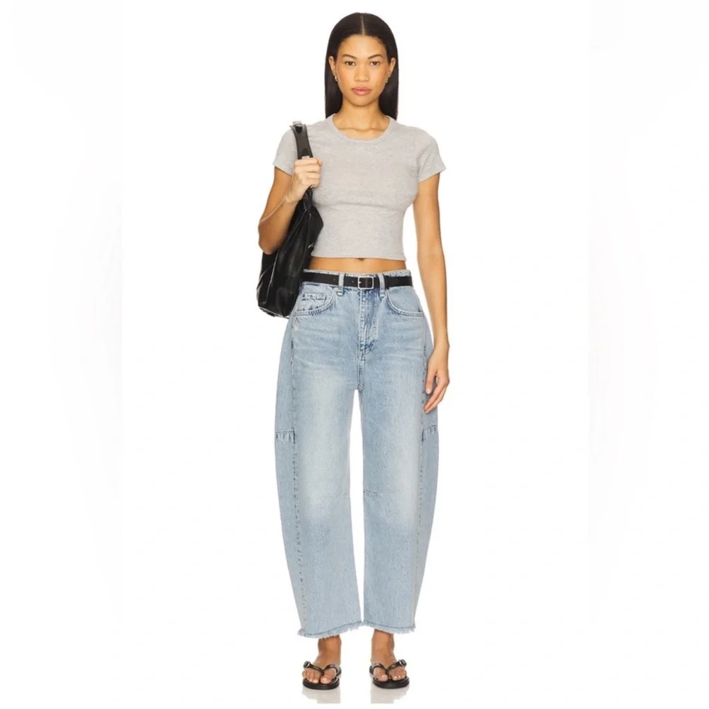 Rag & Bone Charlie high-rise barrel leg Lou Cotton denim jeans Size 26 NWT $278